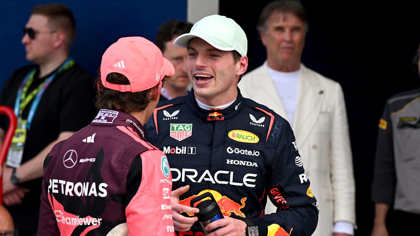 MIAMI, FLORIDA - MAY 03: Pole position qualifier Max Verstappen of the Netherlands and Oracle Red