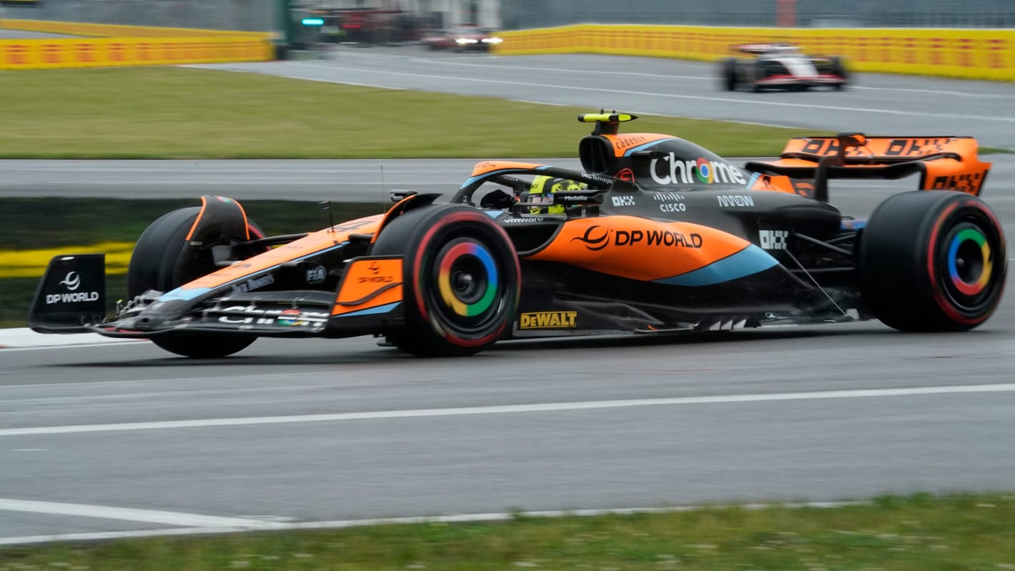 McLaren's British driver Lando Norris races during the 2023 Canada Formula One Grand Prix at