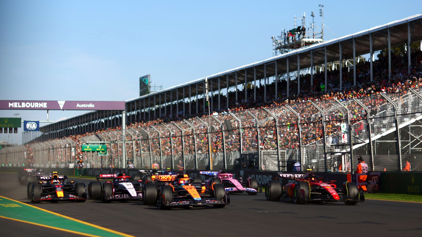 MELBOURNE, AUSTRALIA - APRIL 02: Sergio Perez of Mexico driving the (11) Oracle Red Bull Racing