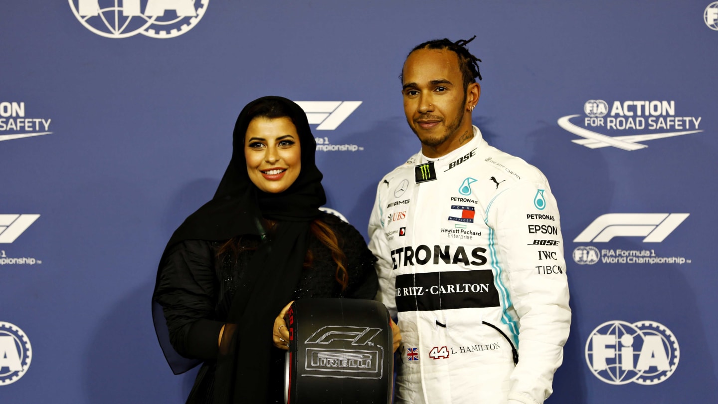 ABU DHABI, UNITED ARAB EMIRATES - NOVEMBER 30: Pole position qualifier Lewis Hamilton of Great