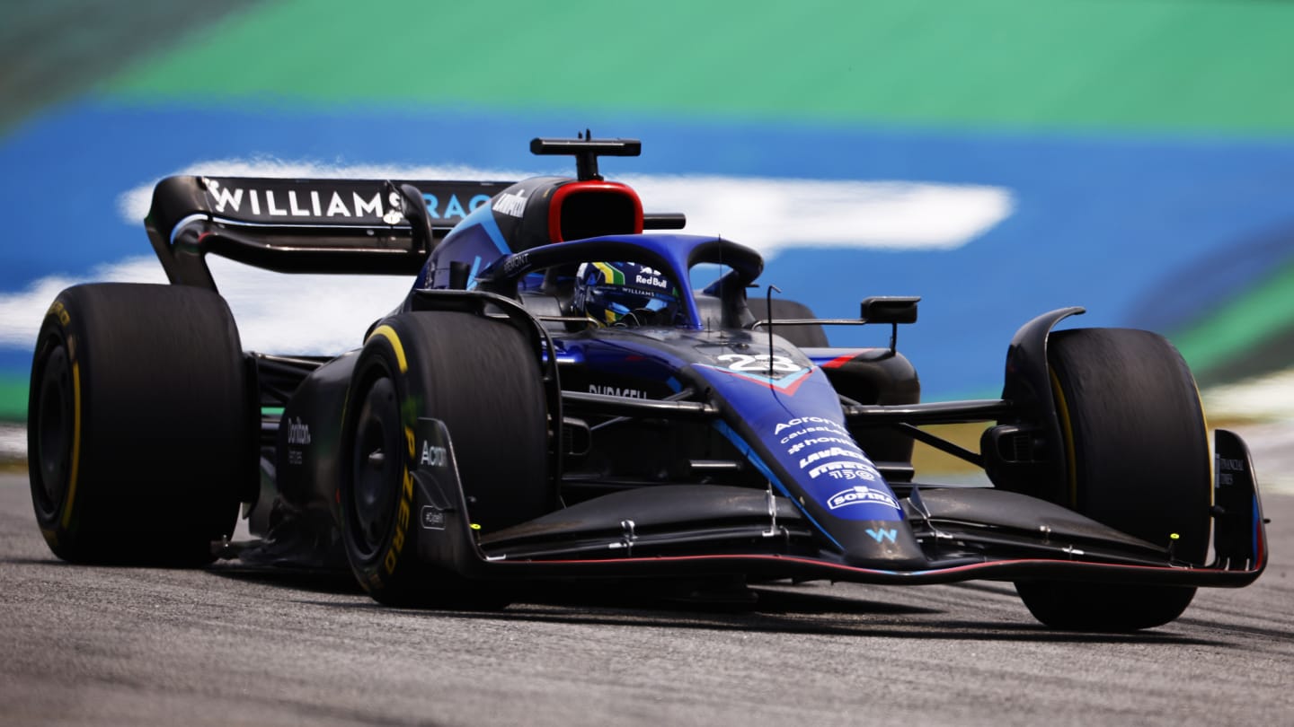 SAO PAULO, BRAZIL - NOVEMBER 11: Alexander Albon of Thailand driving the (23) Williams FW44