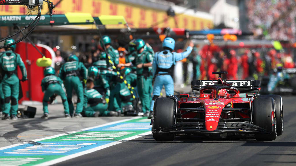 BUDAPEST, HUNGARY - JULY 23: Charles Leclerc of Monaco driving the (16) Ferrari SF-23 in the