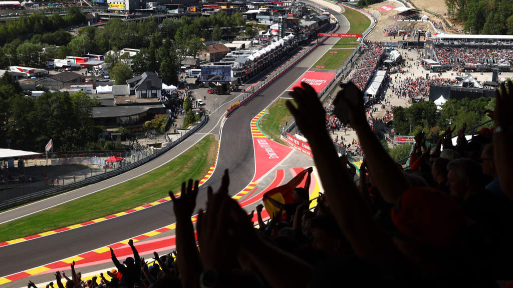 SPA, BELGIUM - AUGUST 28: Fans cheer during the F1 Grand Prix of Belgium at Circuit de