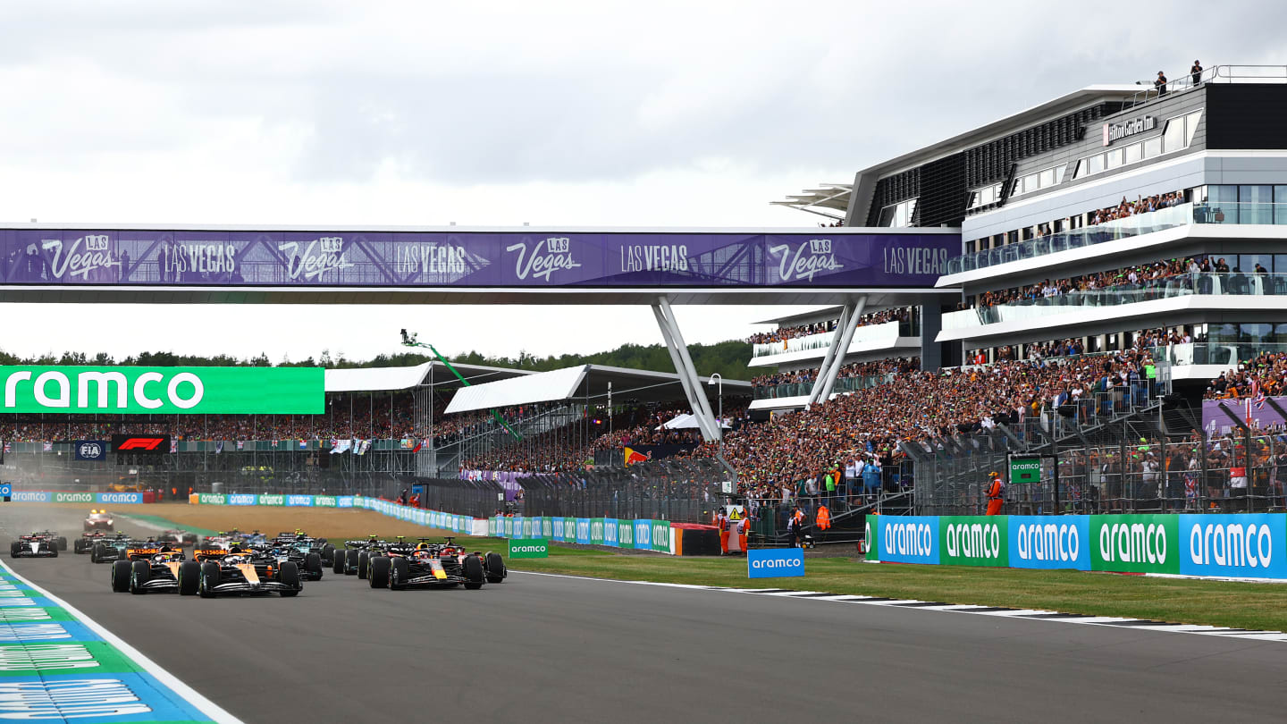 NORTHAMPTON, ENGLAND - JULY 09: Lando Norris of Great Britain driving the (4) McLaren MCL60