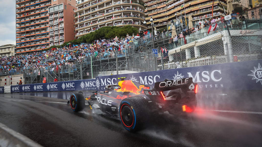 MONTE-CARLO, MONACO - MAY 28: Sergio Perez of Mexico driving the (11) Oracle Red Bull Racing RB19