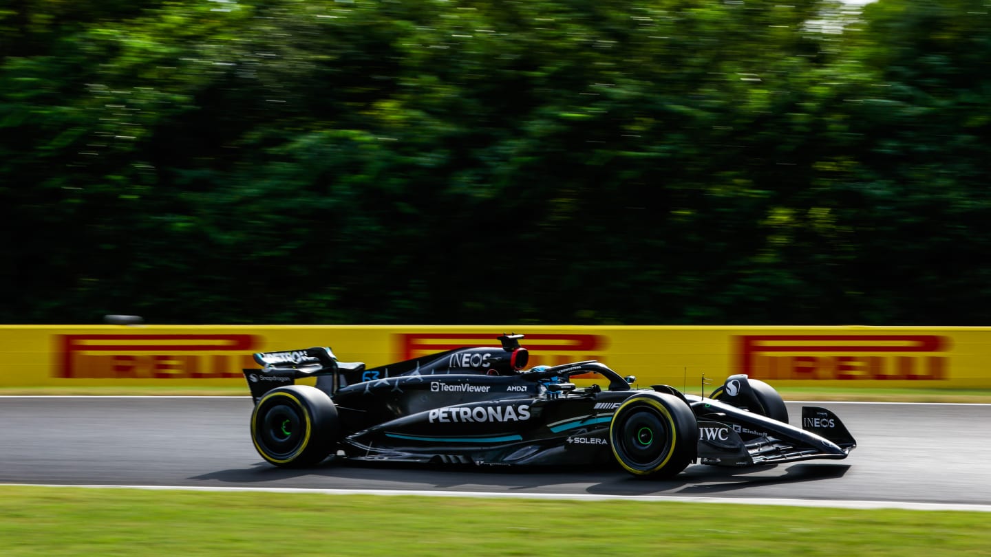 HUNGARORING, HUNGARY - JULY 21: George Russell, Mercedes F1 W14 during the Hungarian GP at