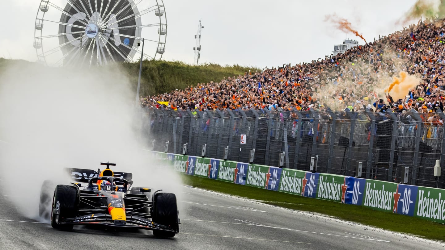 ZANDVOORT - Max Verstappen (Red Bull Racing) crosses the finish line to win the F1 Grand Prix of