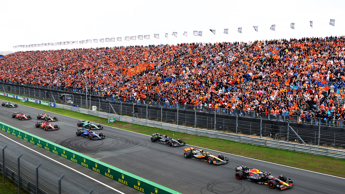 ZANDVOORT, NETHERLANDS - AUGUST 27: Max Verstappen of the Netherlands driving the (1) Oracle Red