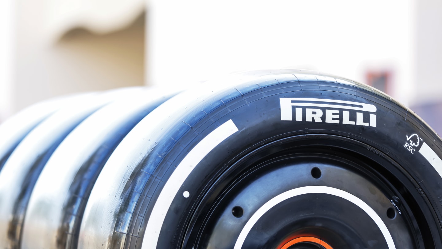 BAHRAIN INTERNATIONAL CIRCUIT, BAHRAIN - FEBRUARY 20: Pirelli tyres during the Pre-Season Test at