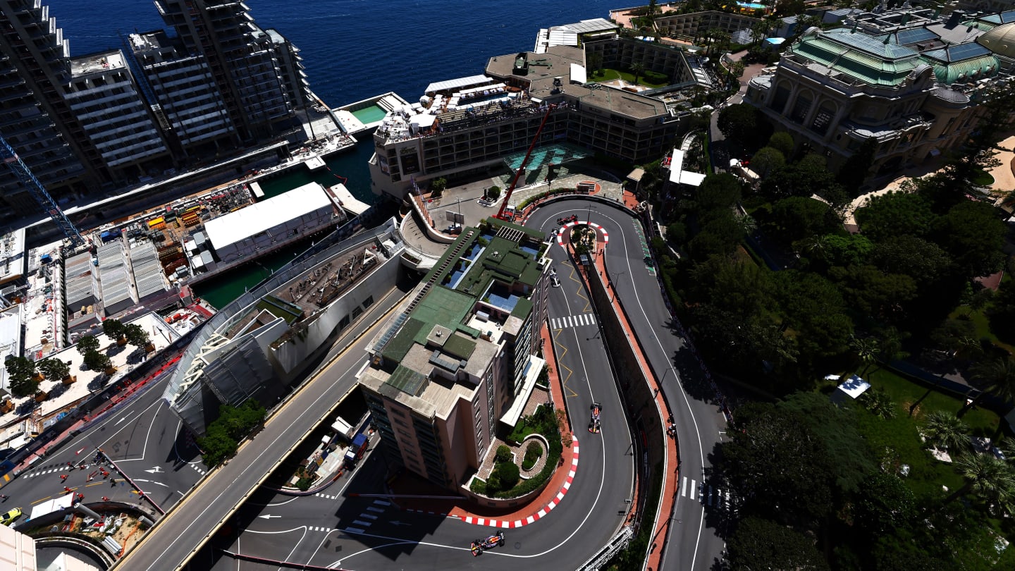 MONTE-CARLO, MONACO - MAY 26: A general view showing Max Verstappen of the Netherlands driving the