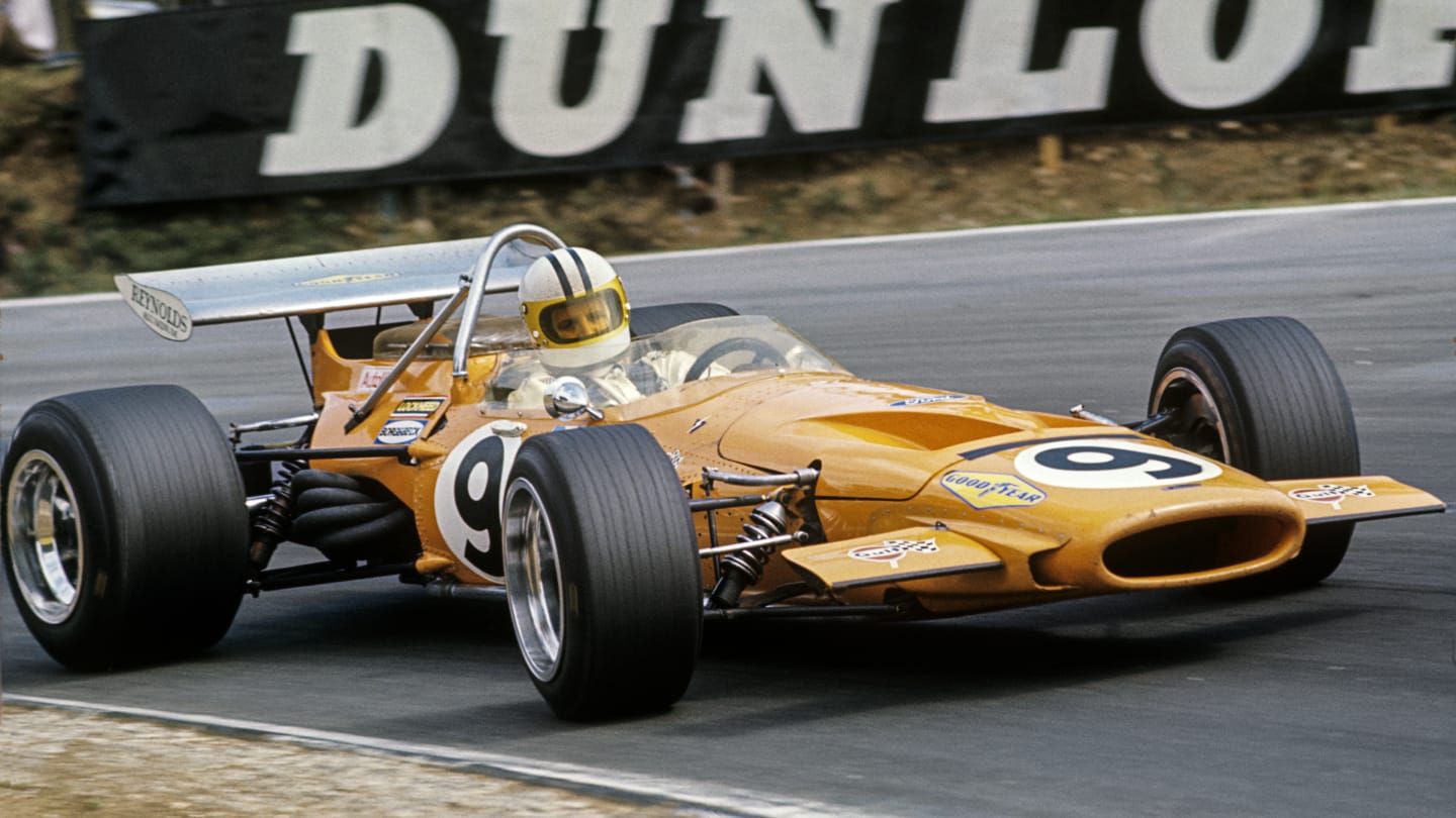 Denny Hulme, McLaren-Ford M14A, Grand Prix of Great Britain, Brands Hatch, 18 July 1970. (Photo by