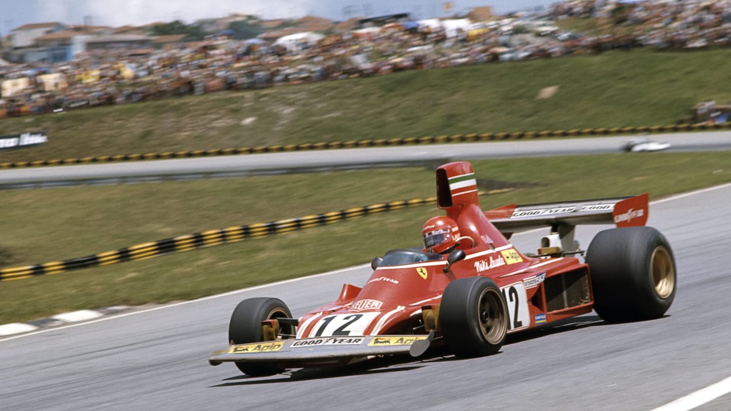 Niki Lauda, Ferrari 312B3-74, Grand Prix of Brazil, Interlagos, 25 January 1975. (Photo by Bernard