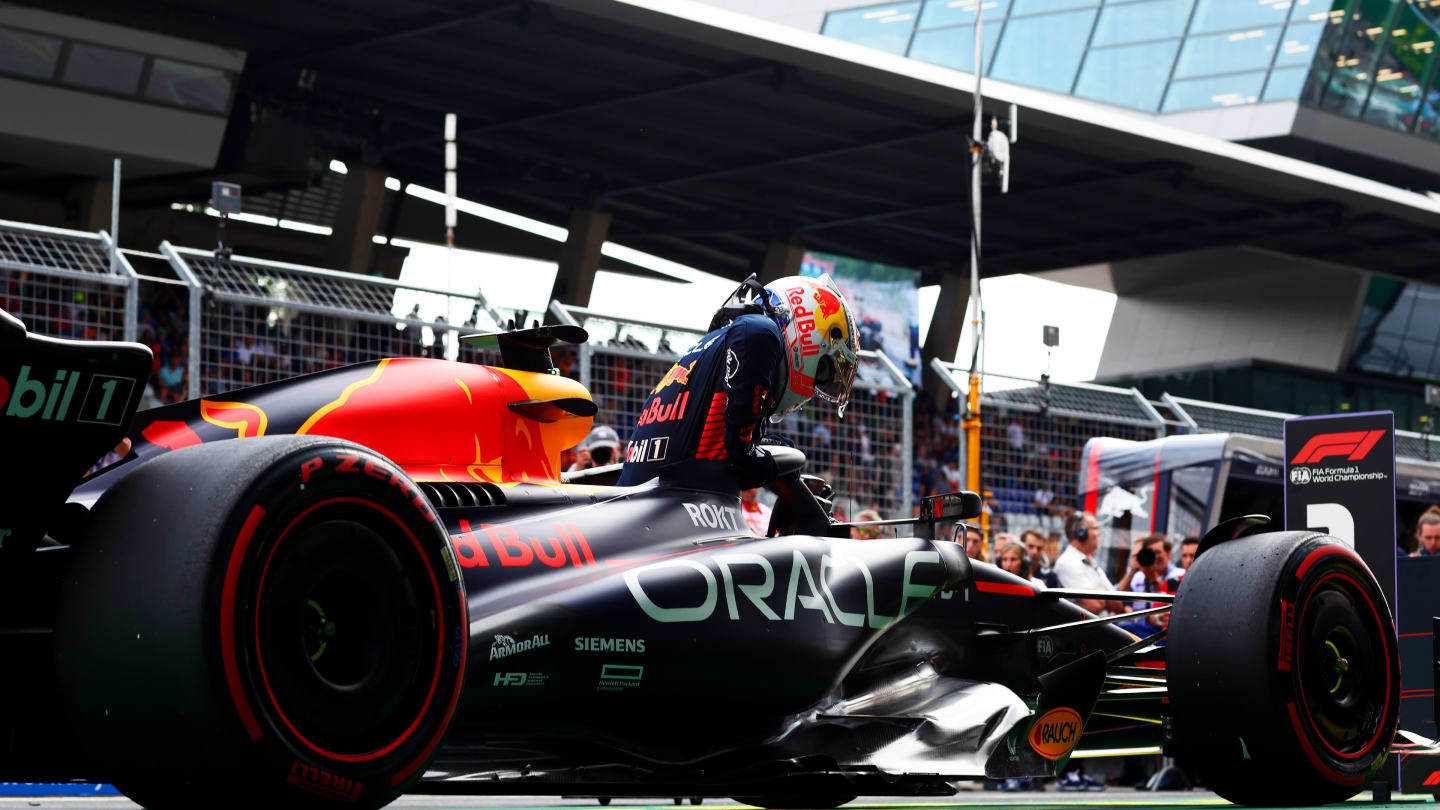 SPIELBERG, AUSTRIA - JUNE 30: Pole position qualifier Max Verstappen of the Netherlands and Oracle