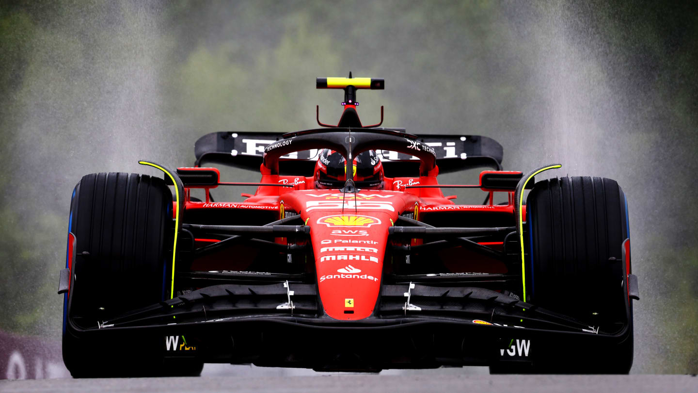 SPA, BELGIUM - JULY 28: Carlos Sainz of Spain driving (55) the Ferrari SF-23 on track during