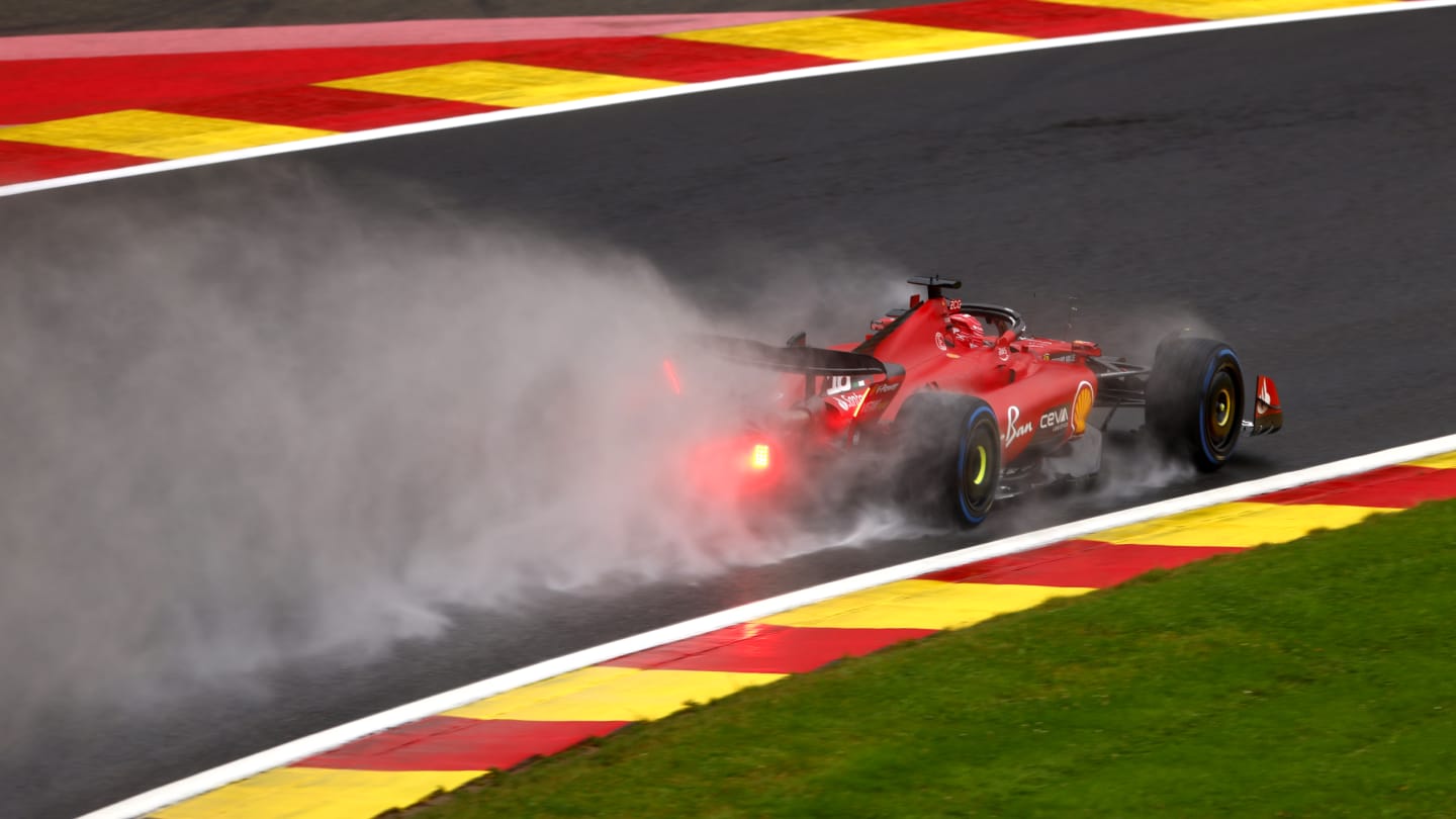 SPA, BELGIUM - JULY 28: Charles Leclerc of Monaco driving the (16) Ferrari SF-23 on track during