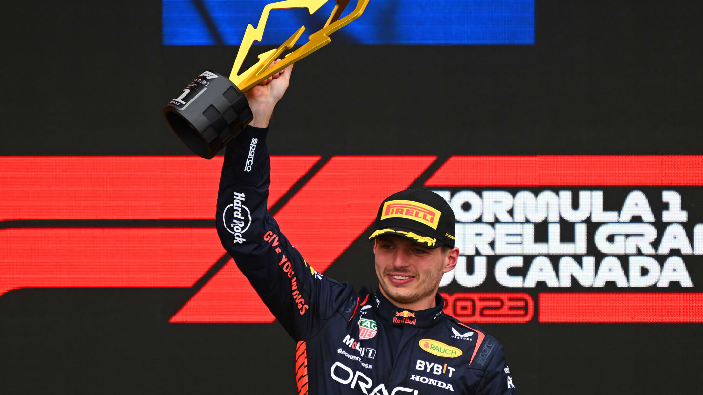 MONTREAL, QUEBEC - JUNE 18: Race winner Max Verstappen of the Netherlands and Oracle Red Bull
