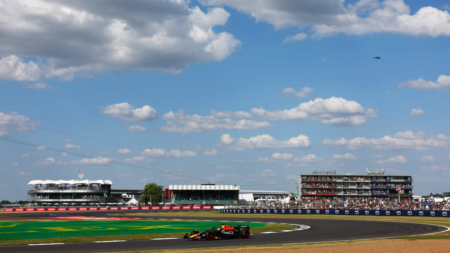 NORTHAMPTON, ENGLAND - JULY 07: Max Verstappen of the Netherlands driving the (1) Oracle Red Bull
