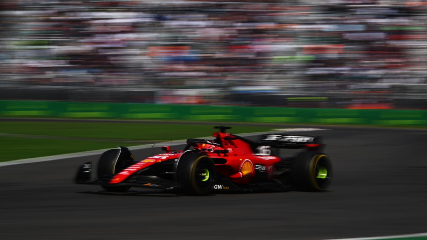 MEXICO CITY, MEXICO - OCTOBER 29: Charles Leclerc of Monaco driving the (16) Ferrari SF-23 on track