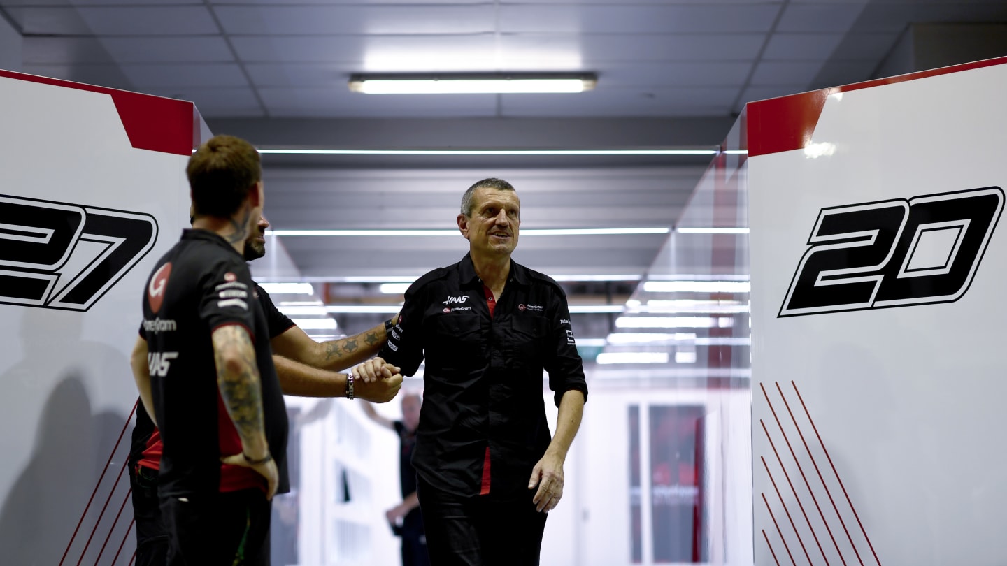 SINGAPORE, SINGAPORE - SEPTEMBER 16: Haas F1 Team Principal Guenther Steiner looks on in the garage
