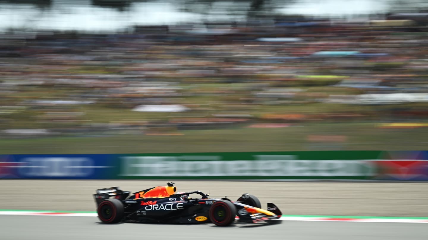 BARCELONA, SPAIN - JUNE 02: Max Verstappen of the Netherlands driving the (1) Oracle Red Bull