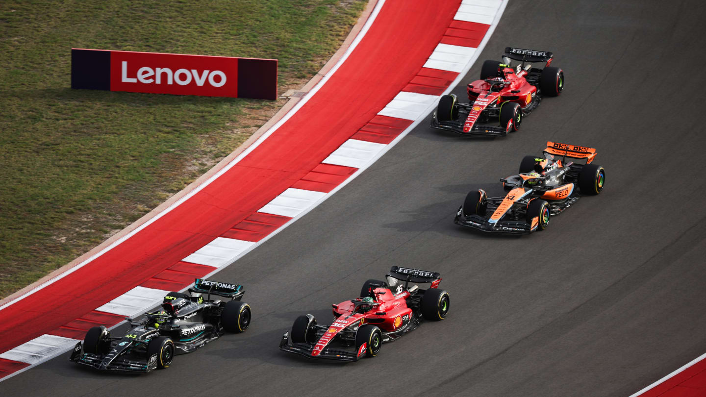 AUSTIN, TEXAS - OCTOBER 21: Lewis Hamilton of Great Britain driving the (44) Mercedes AMG Petronas