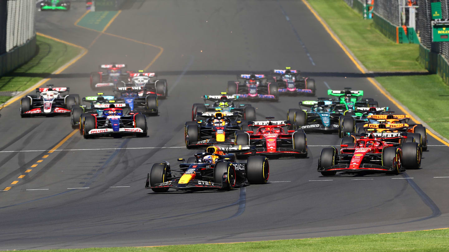 MELBOURNE, AUSTRALIA - MARCH 24: Max Verstappen of the Netherlands driving the (1) Oracle Red Bull