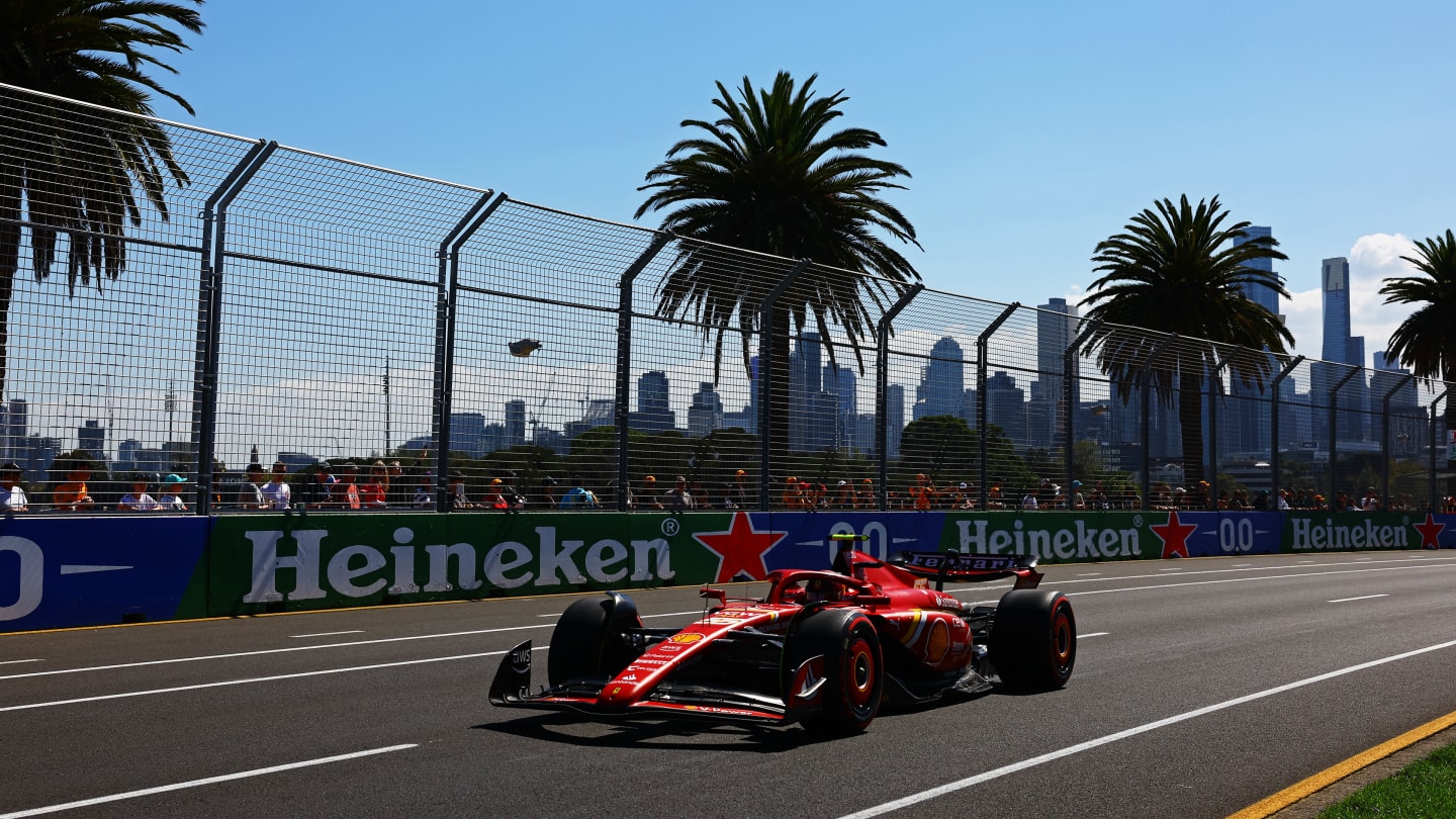 MELBOURNE, AUSTRALIA - MARCH 22: Carlos Sainz of Spain driving (55) the Ferrari SF-24 on track