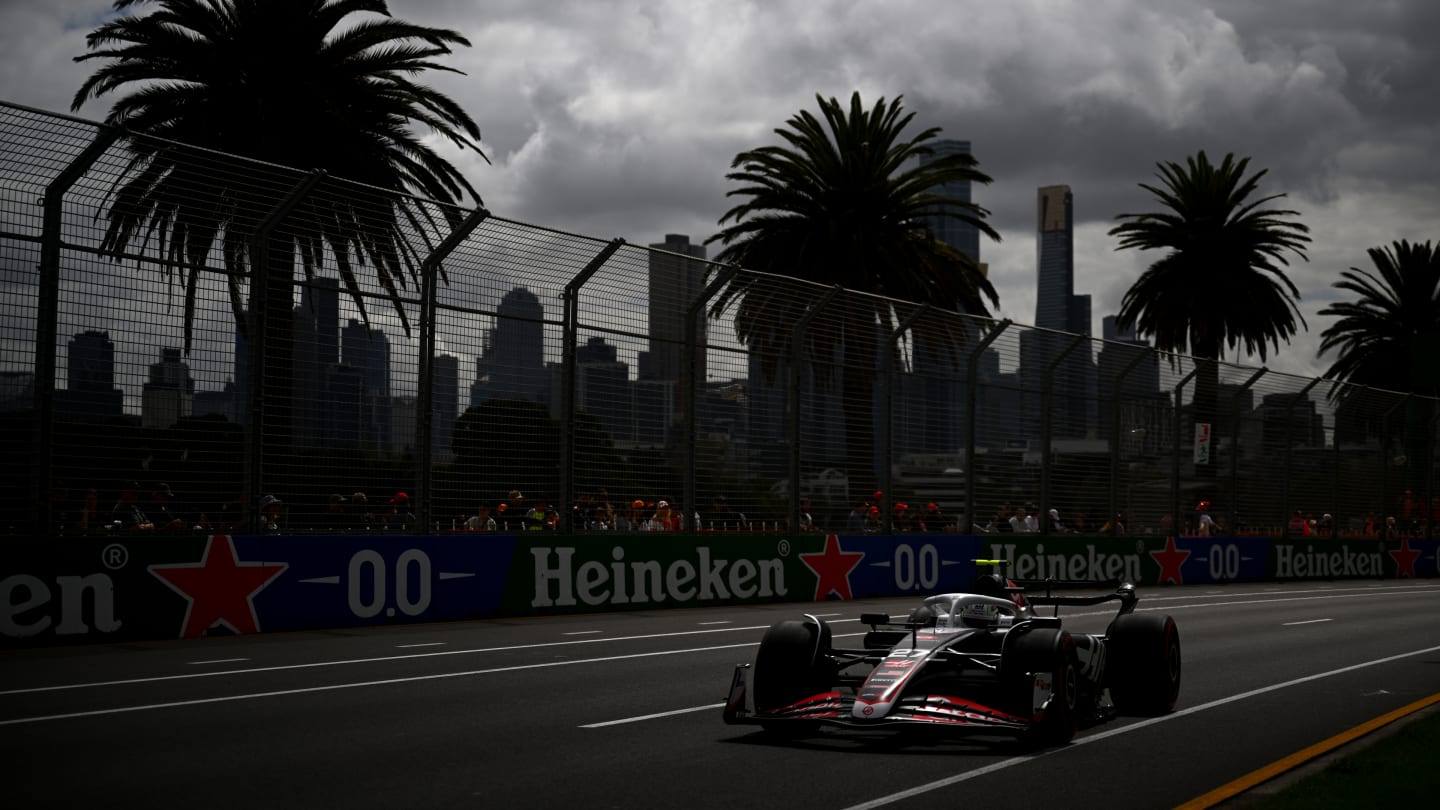 MELBOURNE, AUSTRALIA - MARCH 23: Nico Hulkenberg of Germany driving the (27) Haas F1 VF-24 Ferrari on track during qualifying ahead of the F1 Grand Prix of Australia at Albert Park Circuit on March 23, 2024 in Melbourne, Australia. (Photo by Robert Cianflone/Getty Images)