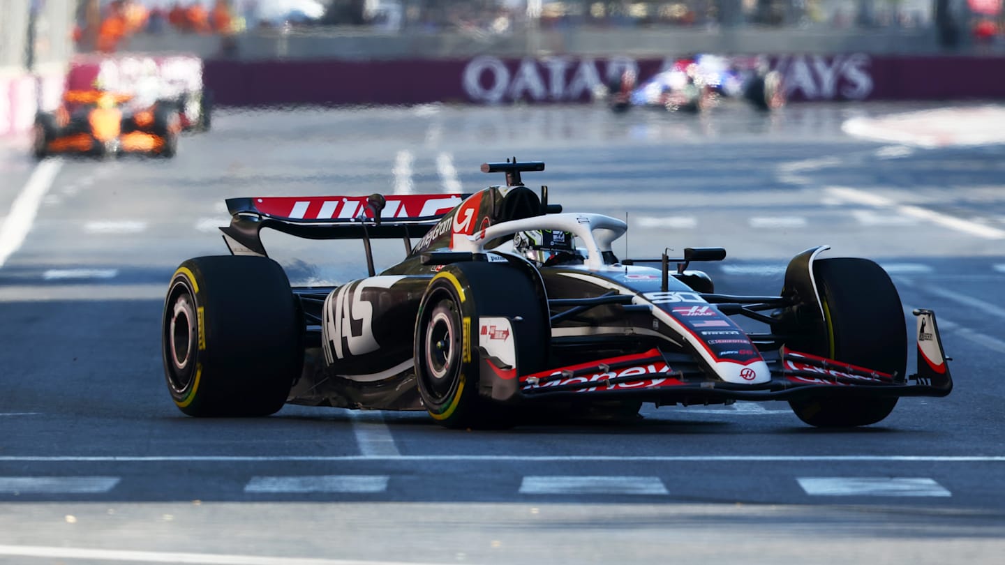 BAKU, AZERBAIJAN - SEPTEMBER 15: Oliver Bearman of Great Britain driving the (50) Haas F1 VF-24
