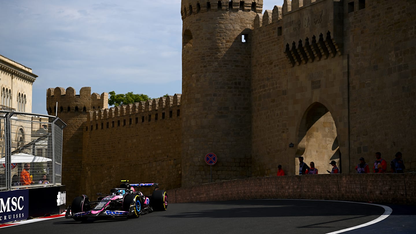 BAKU, AZERBAIJAN - SEPTEMBER 13: Pierre Gasly of France driving the (10) Alpine F1 A524 Renault on track during practice ahead of the F1 Grand Prix of Azerbaijan at Baku City Circuit on September 13, 2024 in Baku, Azerbaijan. (Photo by Clive Mason/Getty Images)