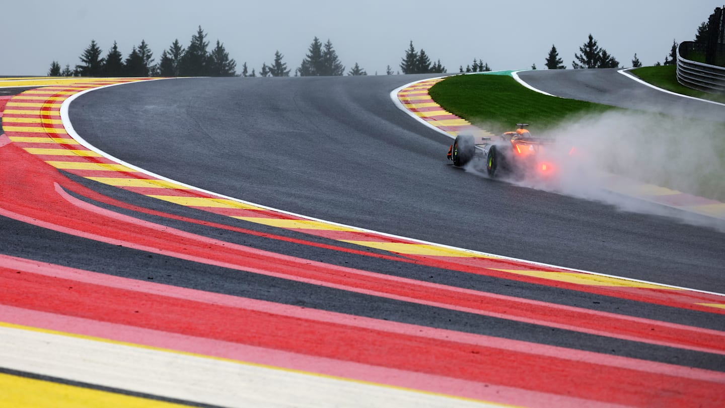 SPA, BELGIUM - JULY 27: Oscar Piastri of Australia driving the (81) McLaren MCL38 Mercedes on track