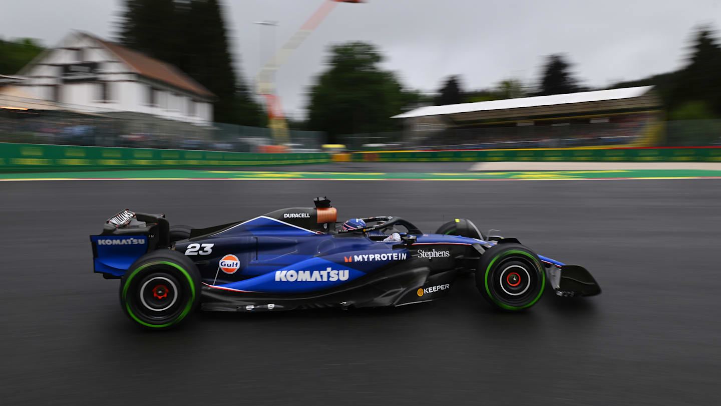 SPA, BELGIUM - JULY 27: Alexander Albon of Thailand driving the (23) Williams FW46 Mercedes on