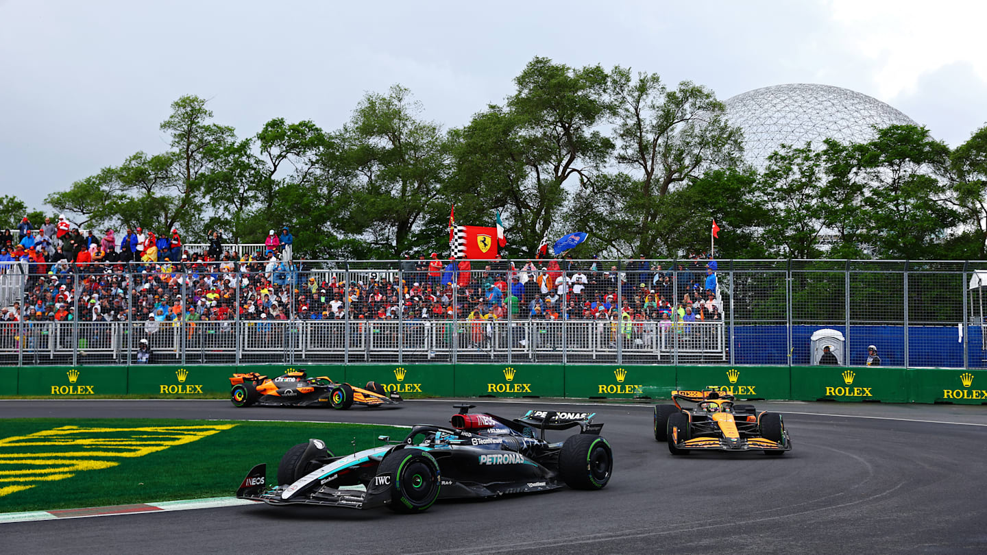 MONTREAL, QUEBEC - JUNE 09: George Russell of Great Britain driving the (63) Mercedes AMG Petronas