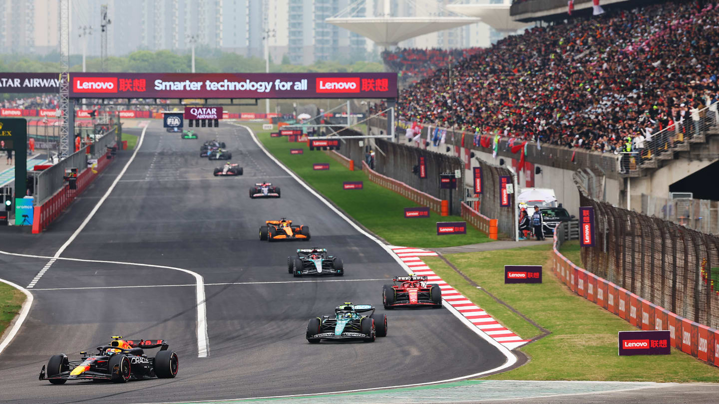 SHANGHAI, CHINA - APRIL 21: Sergio Perez of Mexico driving the (11) Oracle Red Bull Racing RB20