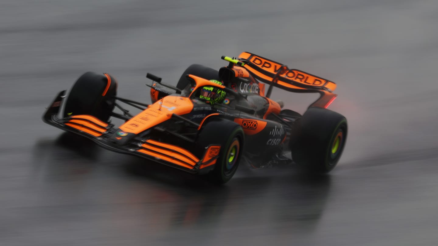 SHANGHAI, CHINA - APRIL 19: Lando Norris of Great Britain driving the (4) McLaren MCL38 Mercedes on