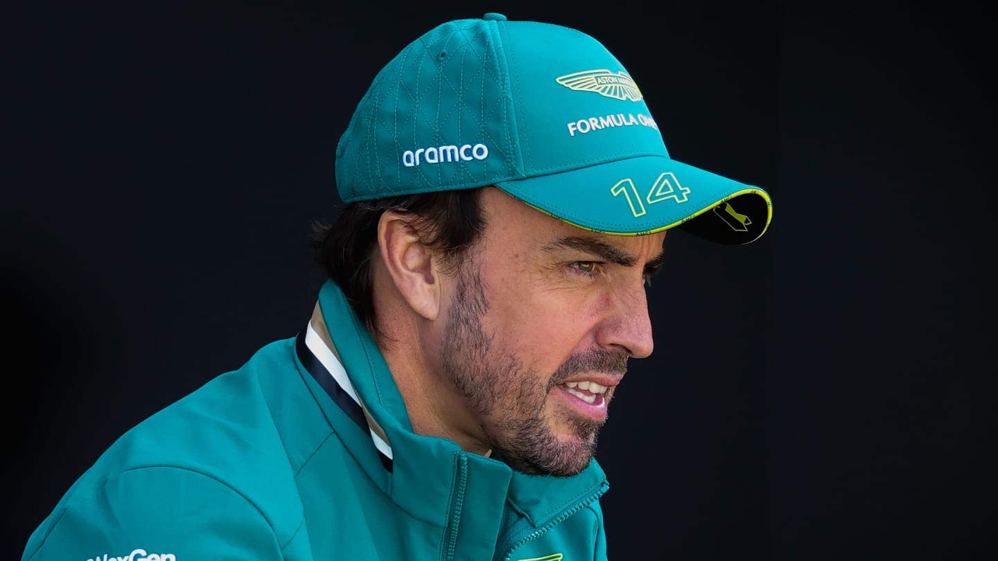SHANGHAI, CHINA - APRIL 18:  Fernando Alonso of Spain and Aston Martin F1 Team looks on in the