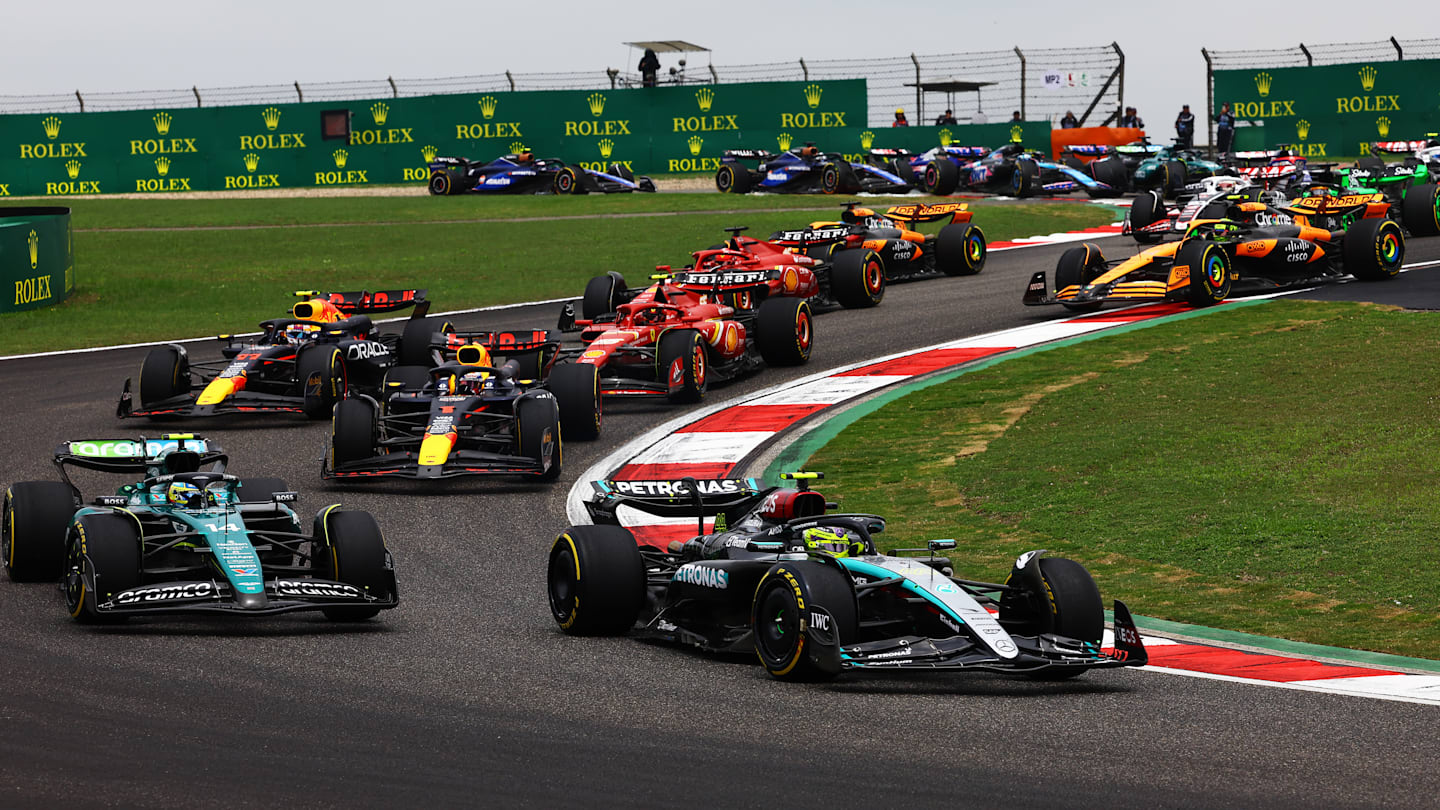 SHANGHAI, CHINA - APRIL 20: Lewis Hamilton of Great Britain driving the (44) Mercedes AMG Petronas