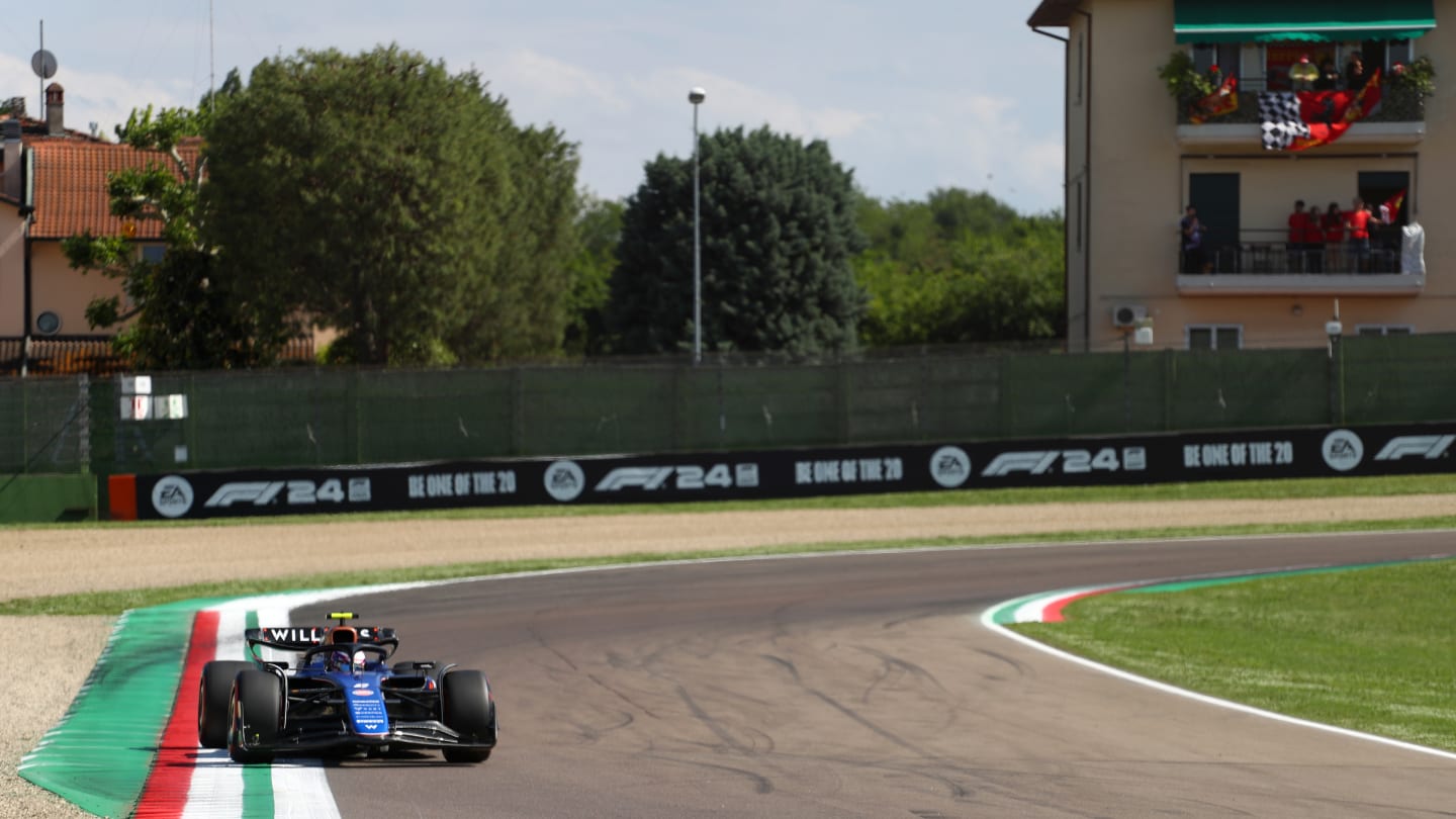 IMOLA, ITALY - MAY 18: Logan Sargeant of United States driving the (2) Williams FW46 Mercedes on