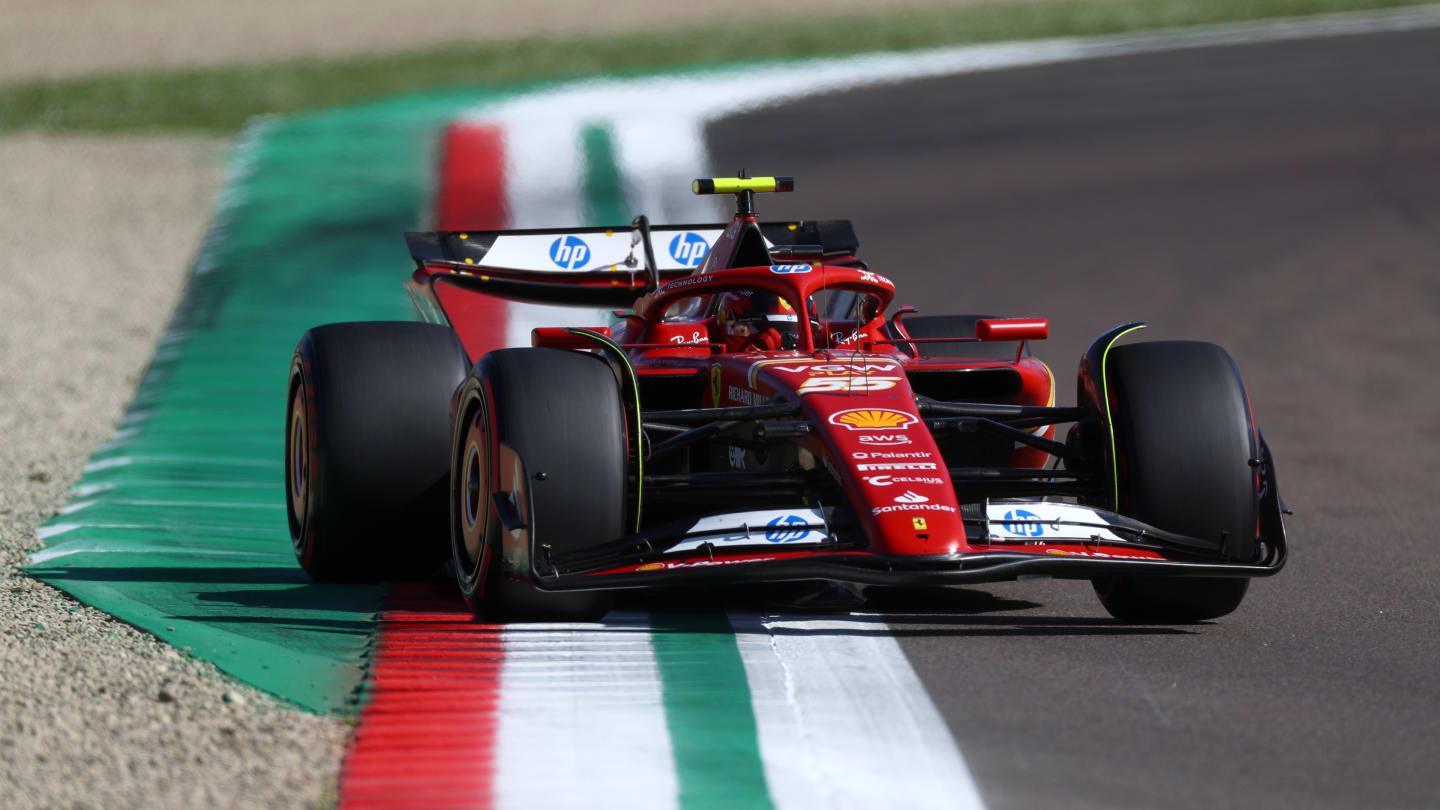 IMOLA, ITALY - MAY 18: Carlos Sainz of Spain driving (55) the Ferrari SF-24 on track during