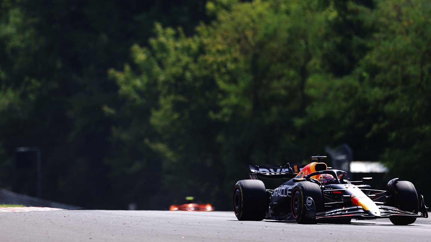 BUDAPEST, HUNGARY - JULY 21: Max Verstappen of the Netherlands driving the (1) Oracle Red Bull