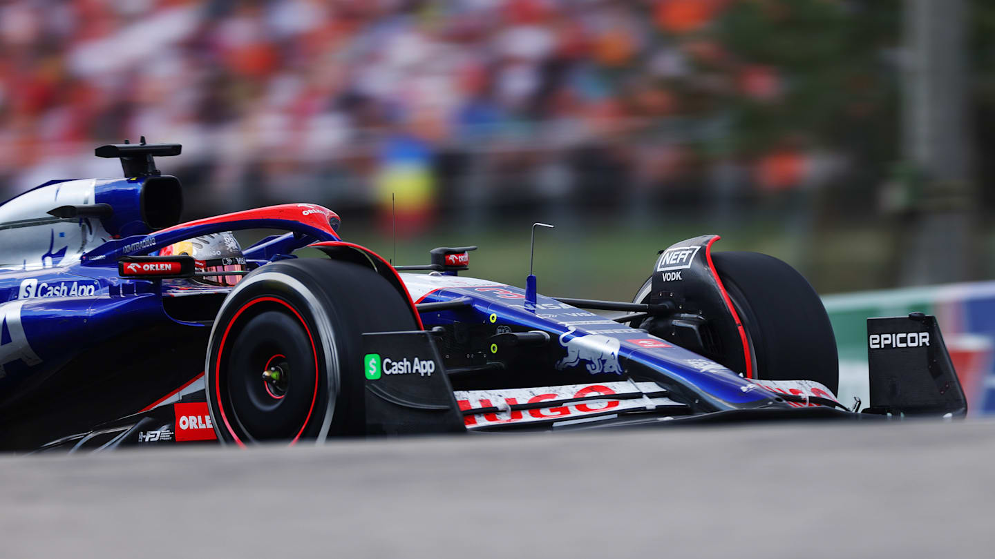 BUDAPEST, HUNGARY - JULY 21: Daniel Ricciardo of Australia driving the (3) Visa Cash App RB VCARB 01 on track during the F1 Grand Prix of Hungary at Hungaroring on July 21, 2024 in Budapest, Hungary. (Photo by Dean Mouhtaropoulos/Getty Images)