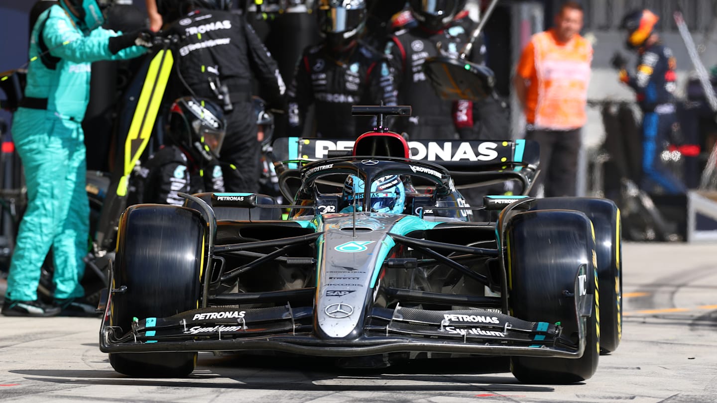 BUDAPEST, HUNGARY - JULY 21: George Russell of Great Britain driving the (63) Mercedes AMG Petronas