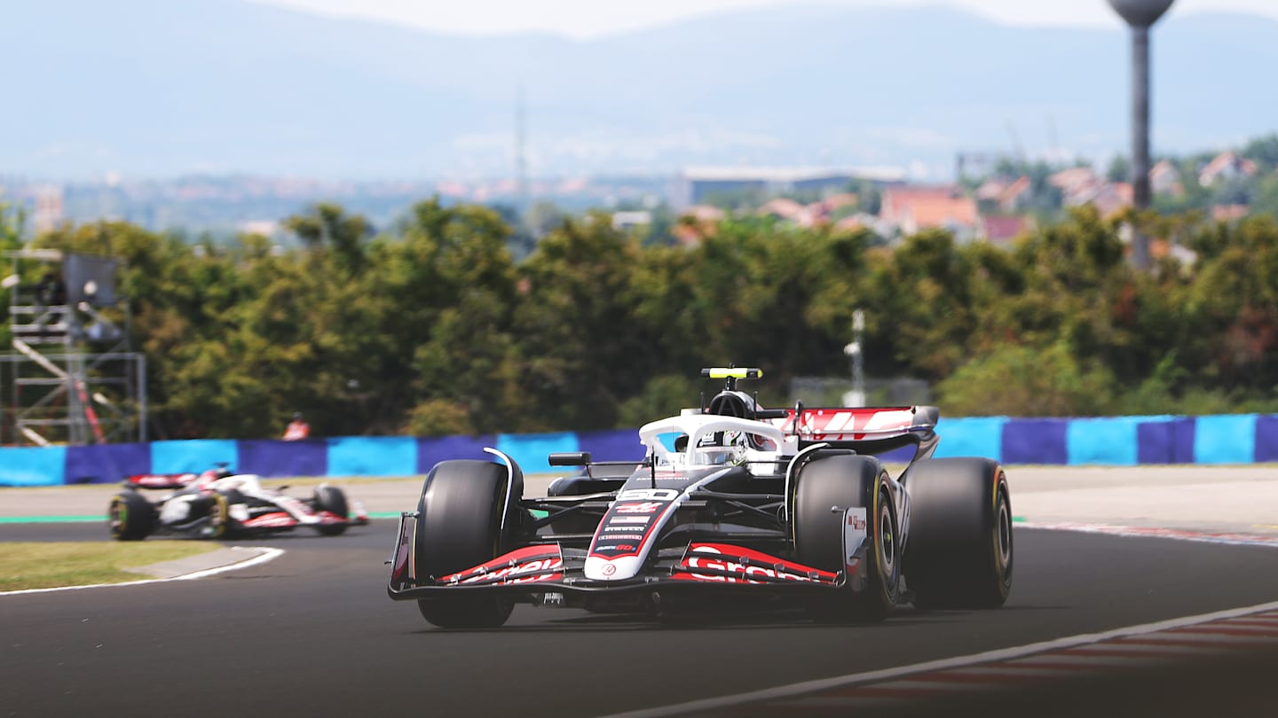 BUDAPEST, HUNGARY - JULY 19: Oliver Bearman of Great Britain driving the (50) Haas F1 VF-24 Ferrari