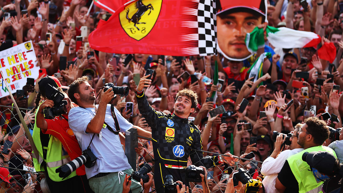 MONZA, ITALY - SEPTEMBER 01: Race winner Charles Leclerc of Monaco and Ferrari and Fourth placed