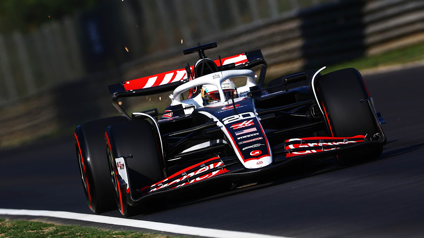 MONZA, ITALY - AUGUST 30: Kevin Magnussen of Denmark driving the (20) Haas F1 VF-24 Ferrari on