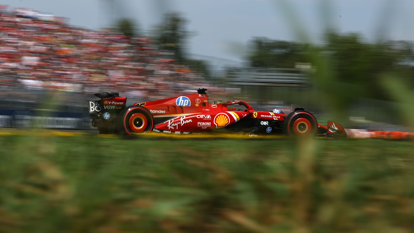 MONZA, ITALY - AUGUST 31: Charles Leclerc of Monaco driving the (16) Ferrari SF-24 on track during