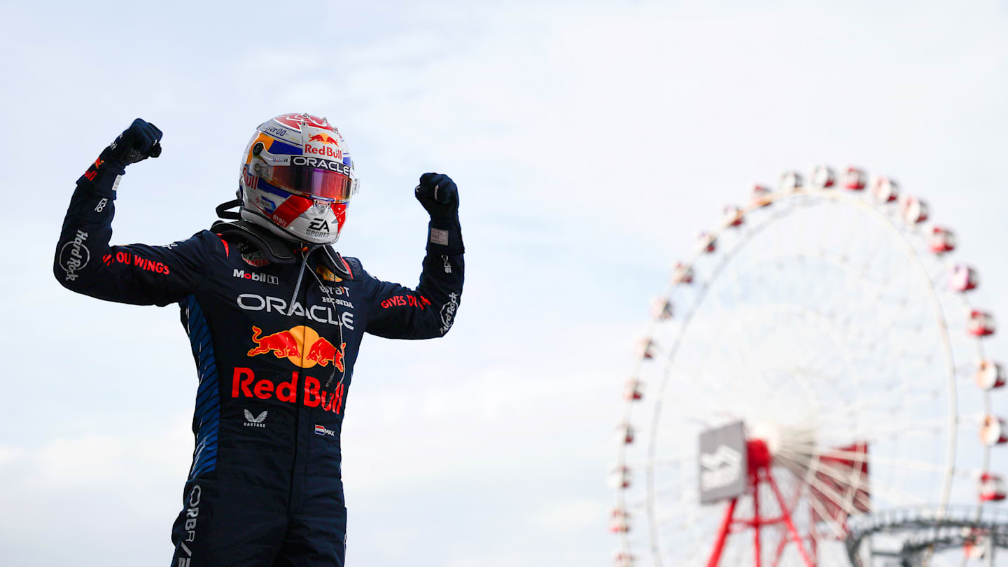 SUZUKA, JAPAN - APRIL 07: Race winner Max Verstappen of the Netherlands and Oracle Red Bull Racing
