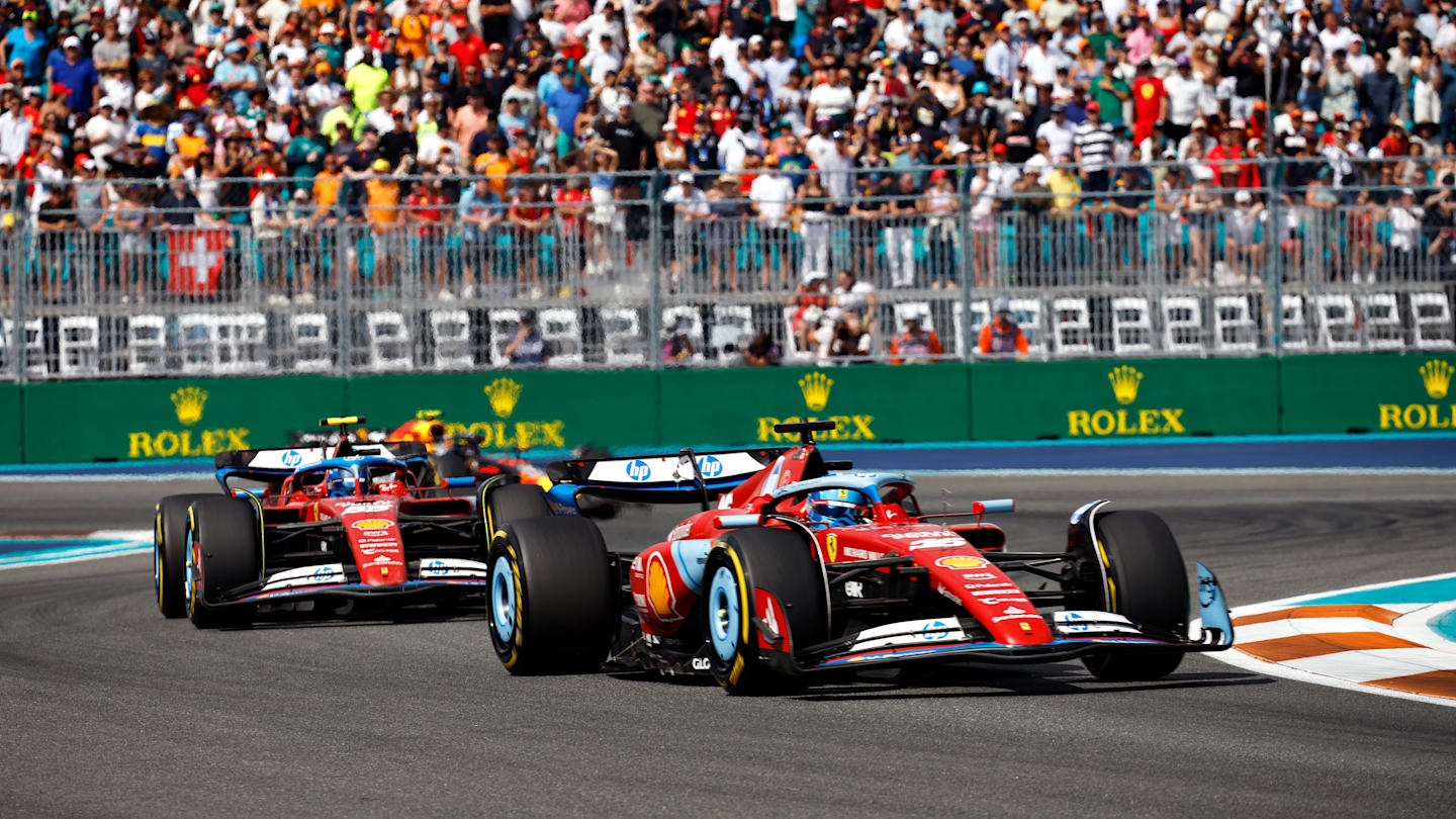 The Ferrari cars sported flashes of blue in Miami with their special livery design