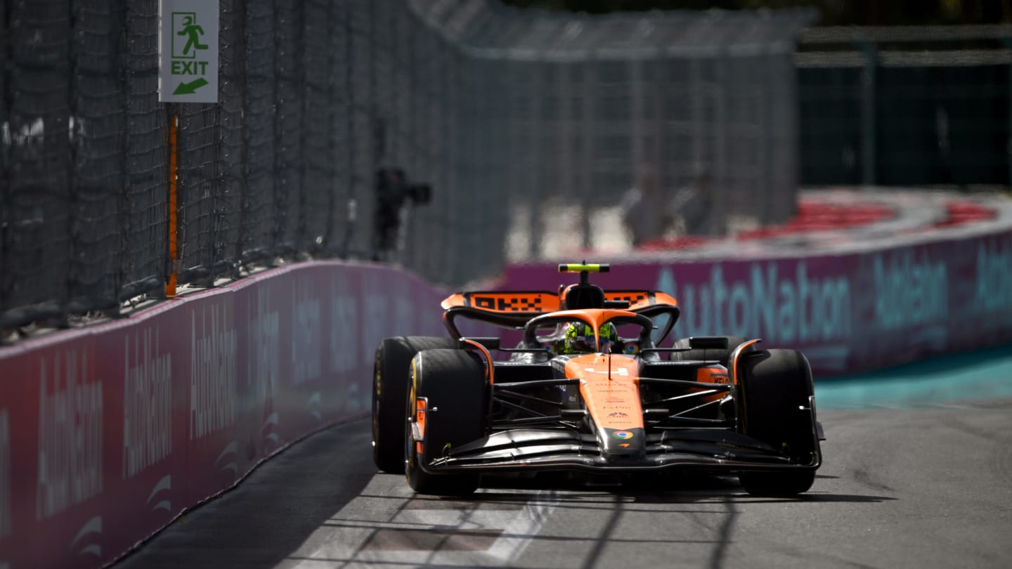 MIAMI, FLORIDA - MAY 04: Sergio Perez of Mexico driving the (11) Oracle Red Bull Racing RB20 on