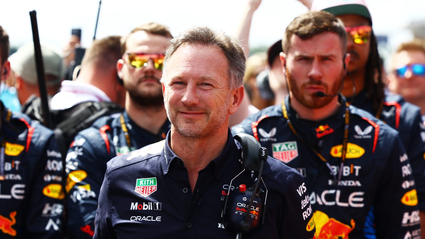 MIAMI, FLORIDA - MAY 05: Oracle Red Bull Racing Team Principal Christian Horner smiles on the grid